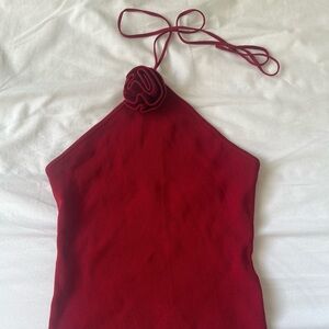Peppermayo red rose halter top